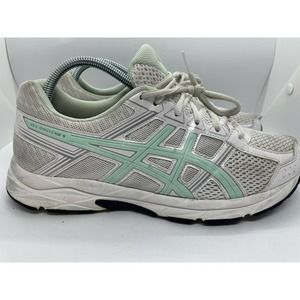 ASICS Women's Size 9.5 Gel Contend 4 Running Shoes Sneakers Wht/Bay/Silver T765N